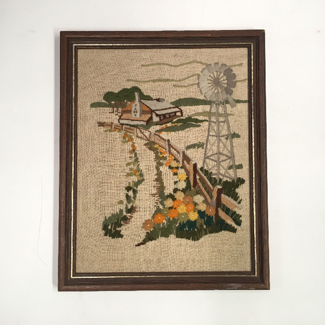 ARTWORK, Tapestry or Embroidery (Medium) - Farm Windmill